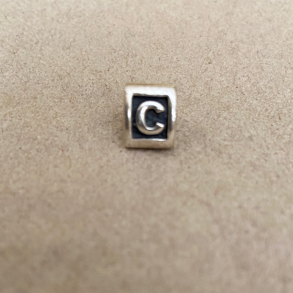 Pandora Silver Charm with Black Enamel